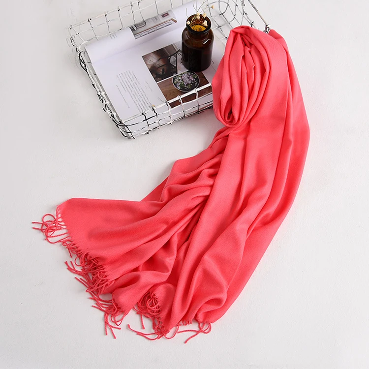 Новинка 2022, Лидер продаж, Однотонный женский зимний кашемировый шарф из полиэстера, с начесом, стильный кашемировый шарф-шаль из пашмины