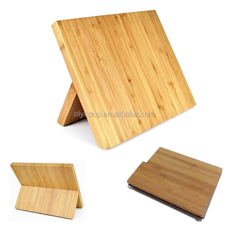 Natural Bamboo wood Magnetic Kitchen Knife display stand