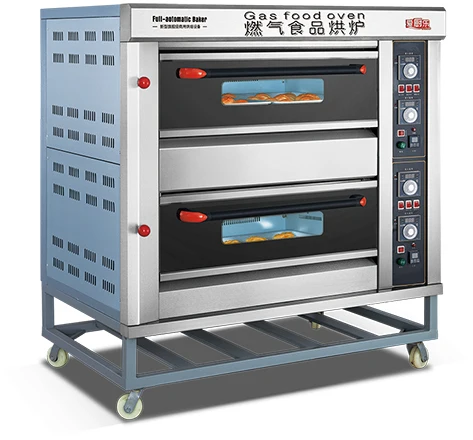 Двухуровневая Коммерческая газовая печь для хлеба с 4 лотками духовки выпечки на