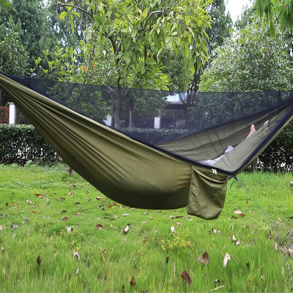 Msee Wholesale Outdoor anti gravity knit hammock with canopy