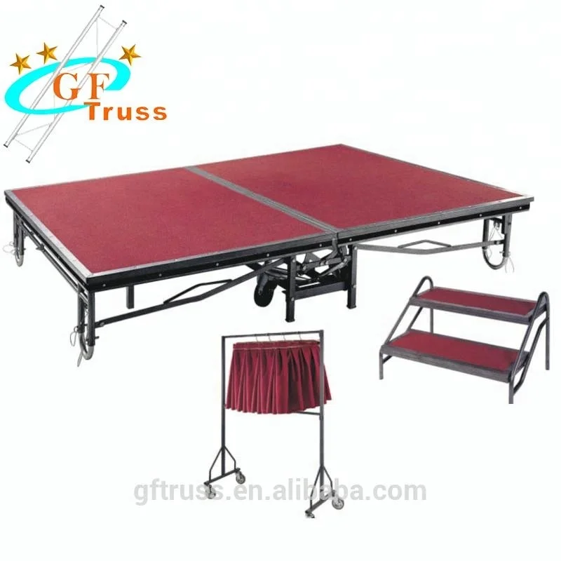 GF-truss supply aluminum portable platform truss stage for wedding stage