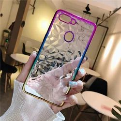 Simple 3D Gradient Plating Soft TPU Phone Case For OPPO A3 A5 A71 A83/A1 F7 F9 Pro R15 Pro Dream A77 F5 Youth/A73 R11S Plus