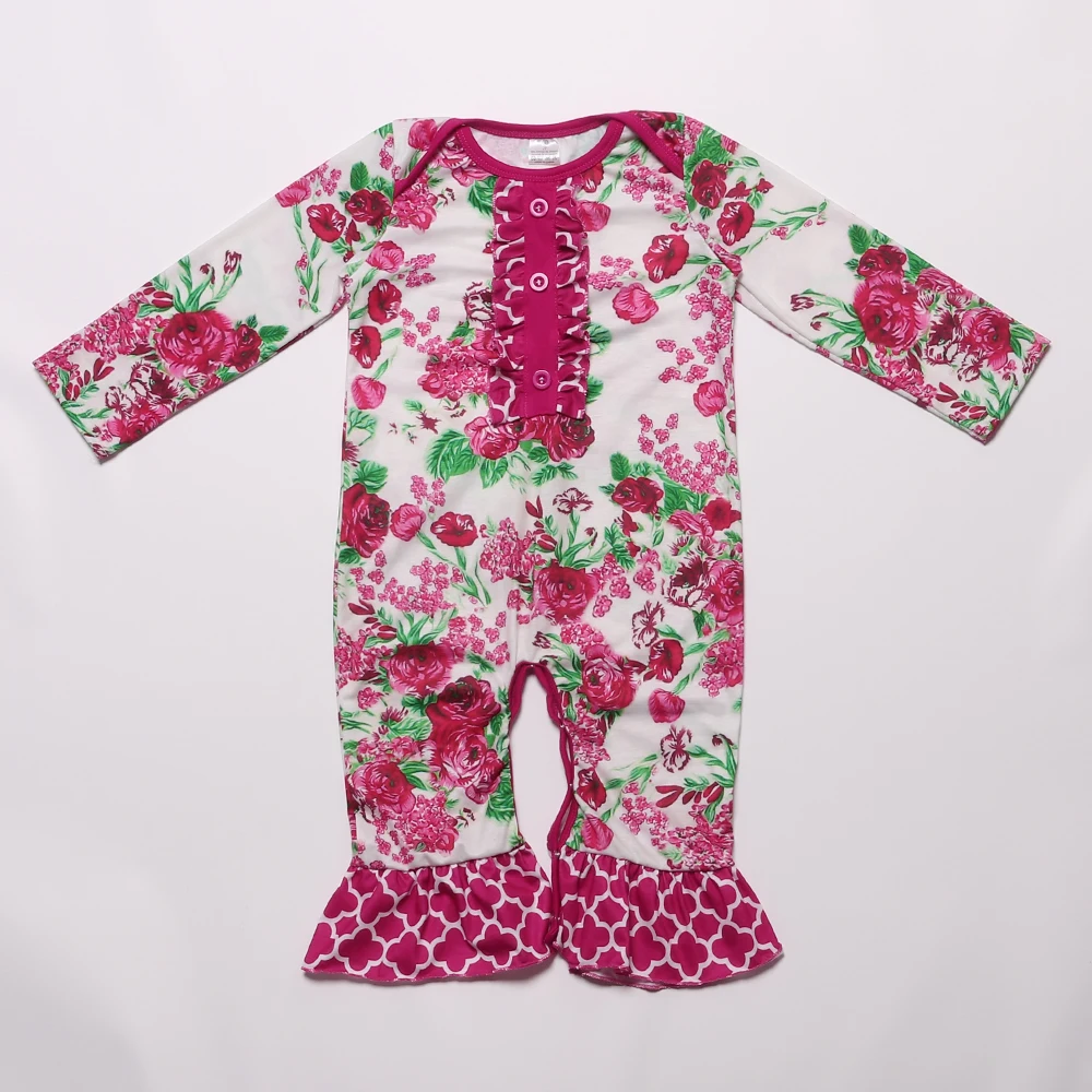 Hot selling onesie baby romper flutter star-spangled banner  ruffle raglan bow red stripes icing romper