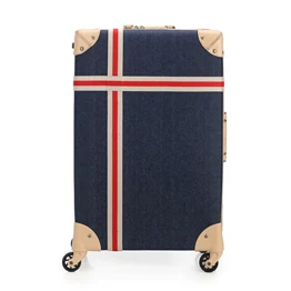 Demin trolley vintage luggage trunk eminent suitcase