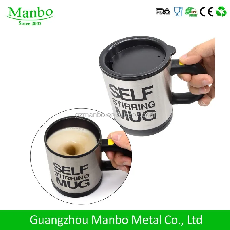 Insulated Double Wall Self Stirring Coffee Cup Polystyrene Travel Mug Factory Price