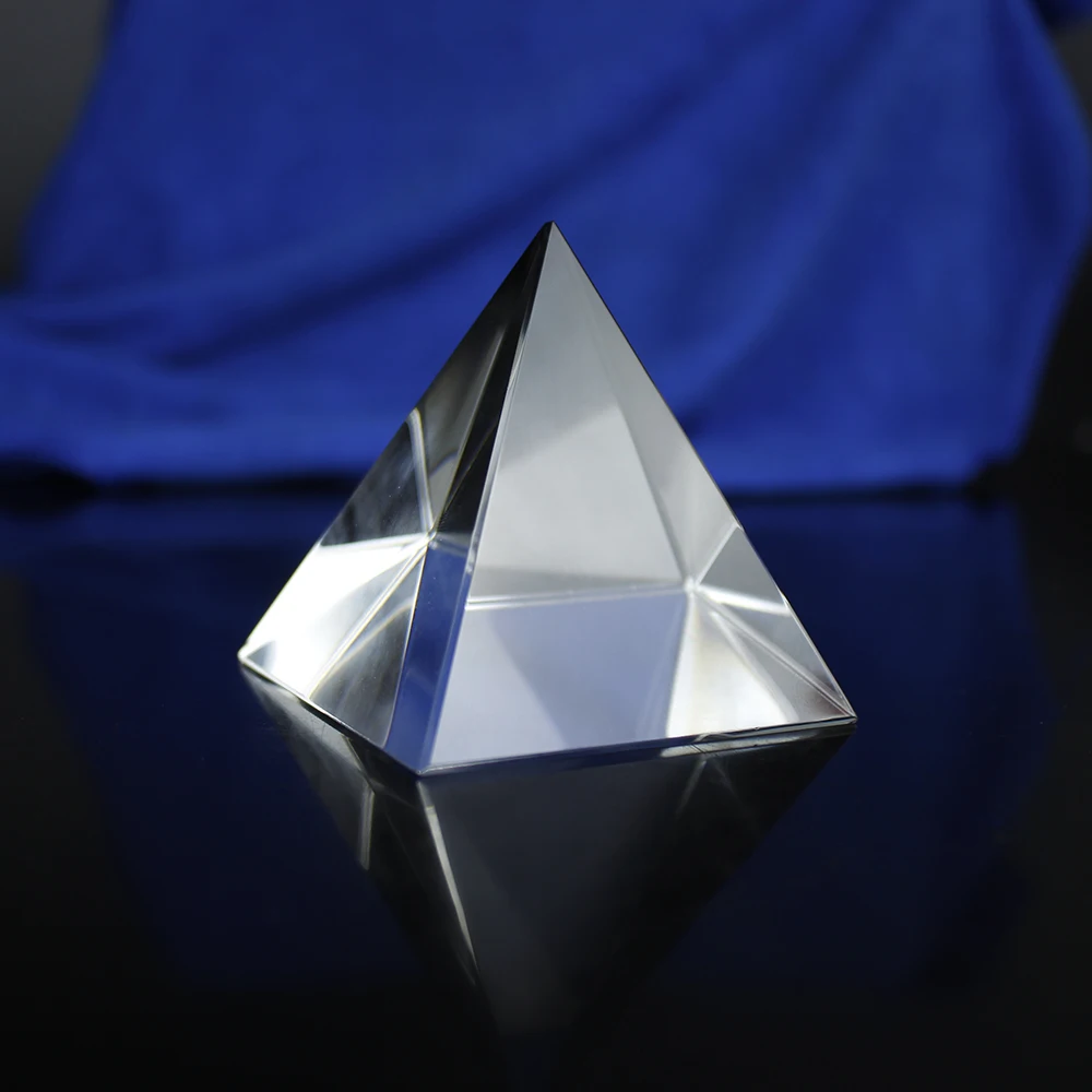 2.3inch Healing Stone Crystal Blank Pyramid Clear Carved Obsidian Pyramid
