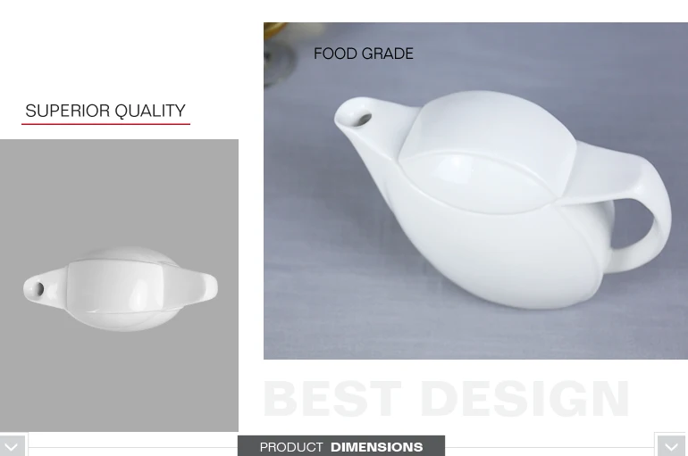 custom made chaozhou high white round ceramic coffee tea pot with lid