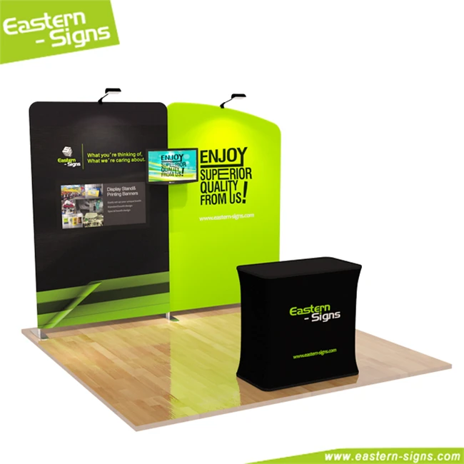 Tradeshow Booth Tension Fabric Display Backdrop TV Stand Display