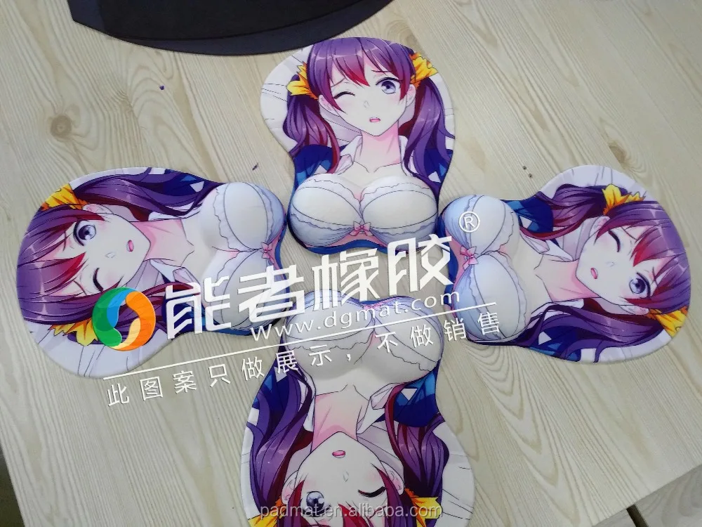 Mouse pad bracelet cartoon cute chest anime beauty silicone mouse pad stereo 3D big chest hip bracelet pad