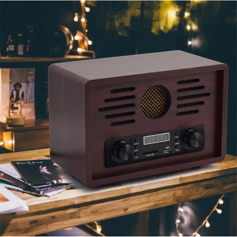 multi functions factory supply 2019 hot sale portable blue tooth antique  radio with USB SD play& recording