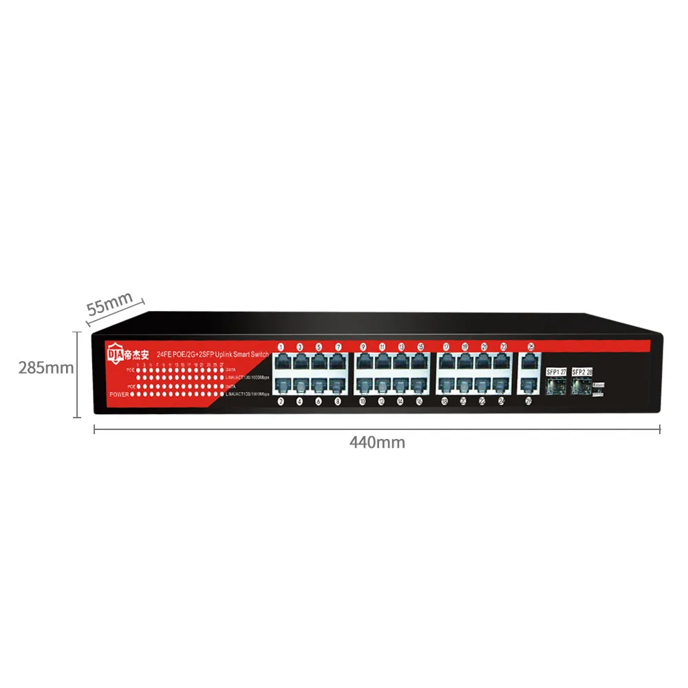Smart 24 port poe switch outdoor ethernet ports for CCTV