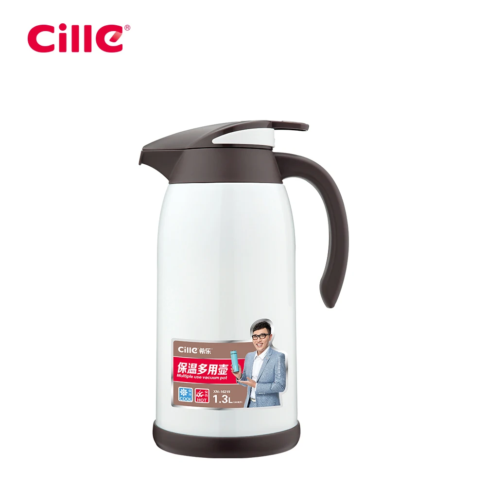 
Cille 1.3L Custom Color Big Sport Travel Double Wall Glass Insulated Vacuum Coffee Bottle Flasks For Water 