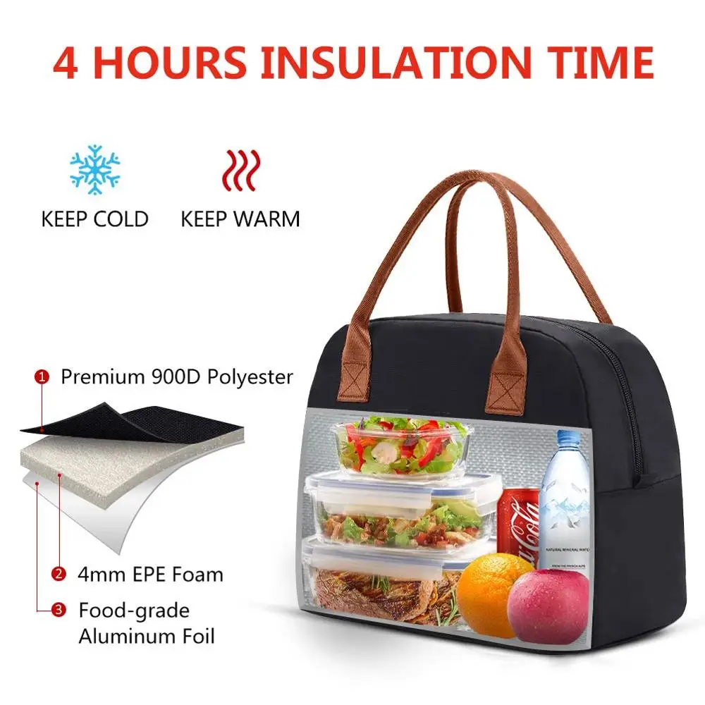 Waterproof Customized logo food storage bags lunch tote bag 2 Persons Insulated Lunch Bag