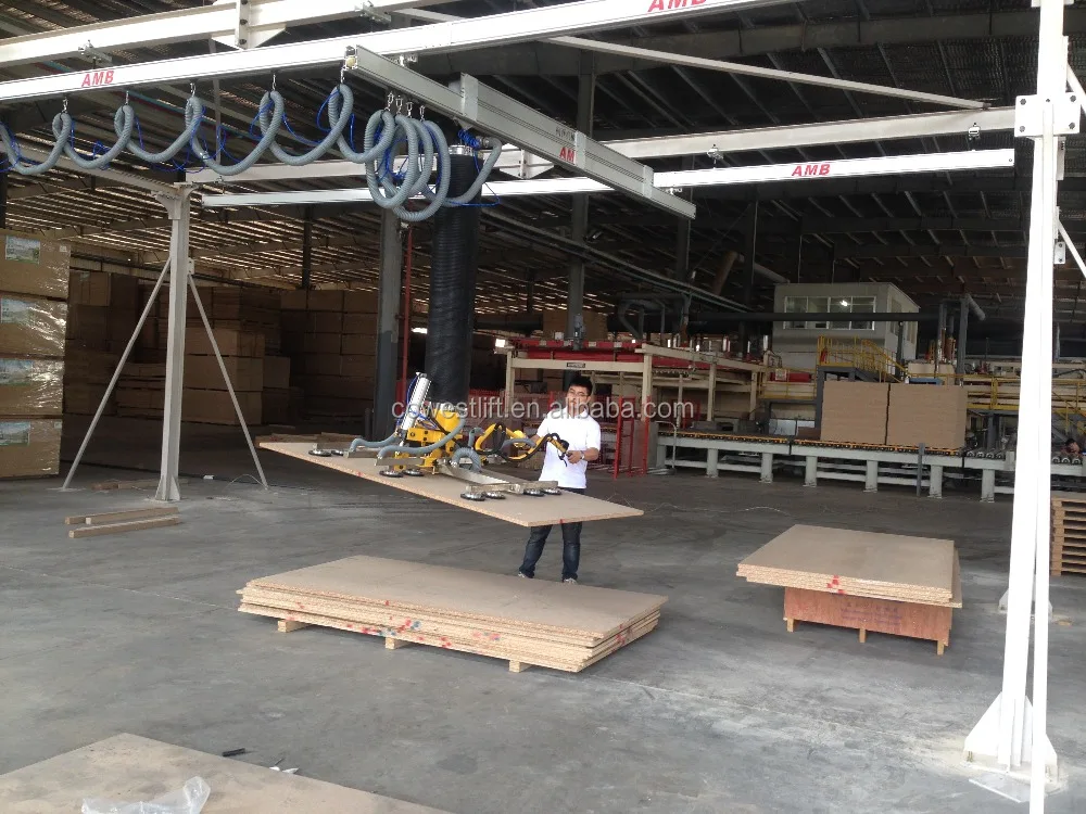 Vacuum tube lifter for chipboard, wooden panel, MDF