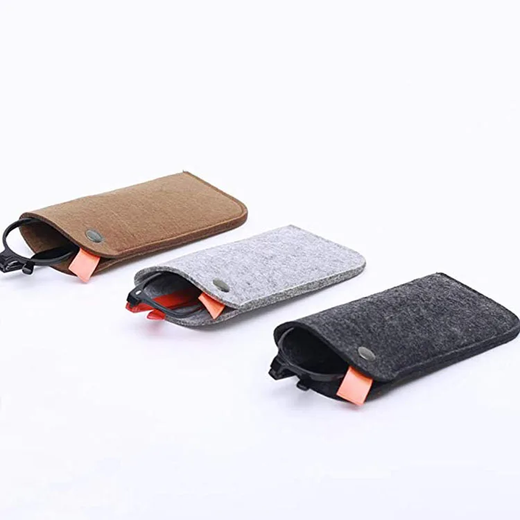 High Quality Eyeglasses Pouches Portable Felt Eyewear Optical Sunglasses Bag Customized Pouch