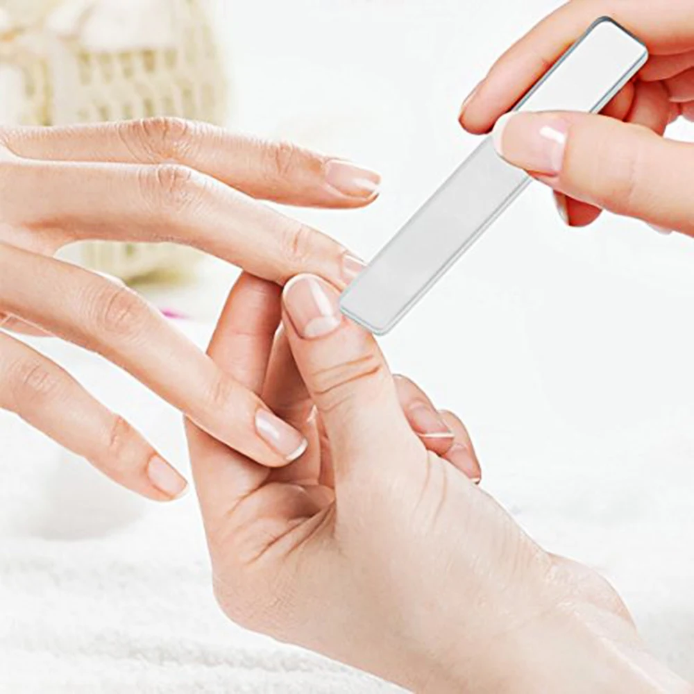 No harmful material acrylic glass nail shiner with file