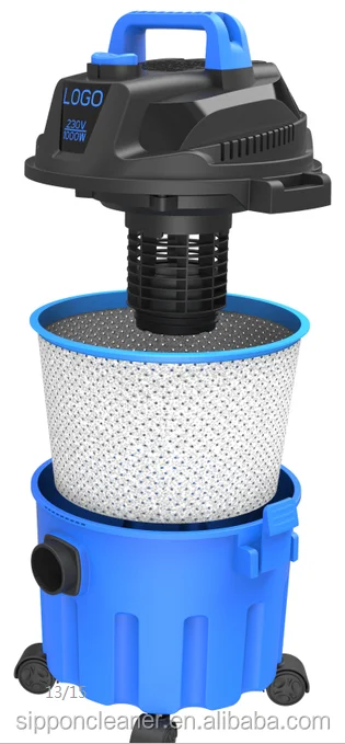 Commercial 10L Plastic Barrel Aspiradora Wet and Dry Vacuum Cleaner Electric Eco-friendly Blue OEM Color Box+ Pvc Bag with Bag