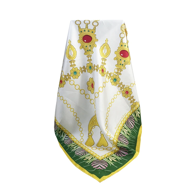 Custom Print Personalized 100% Silk Twill Neckerchief Scarf With Hand Rolled Hem