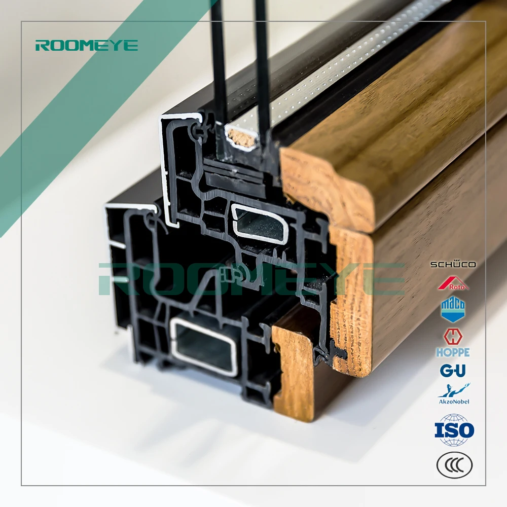 ROOMEYE, алюминиевые деревянные оконные рамы с двойным остеклением