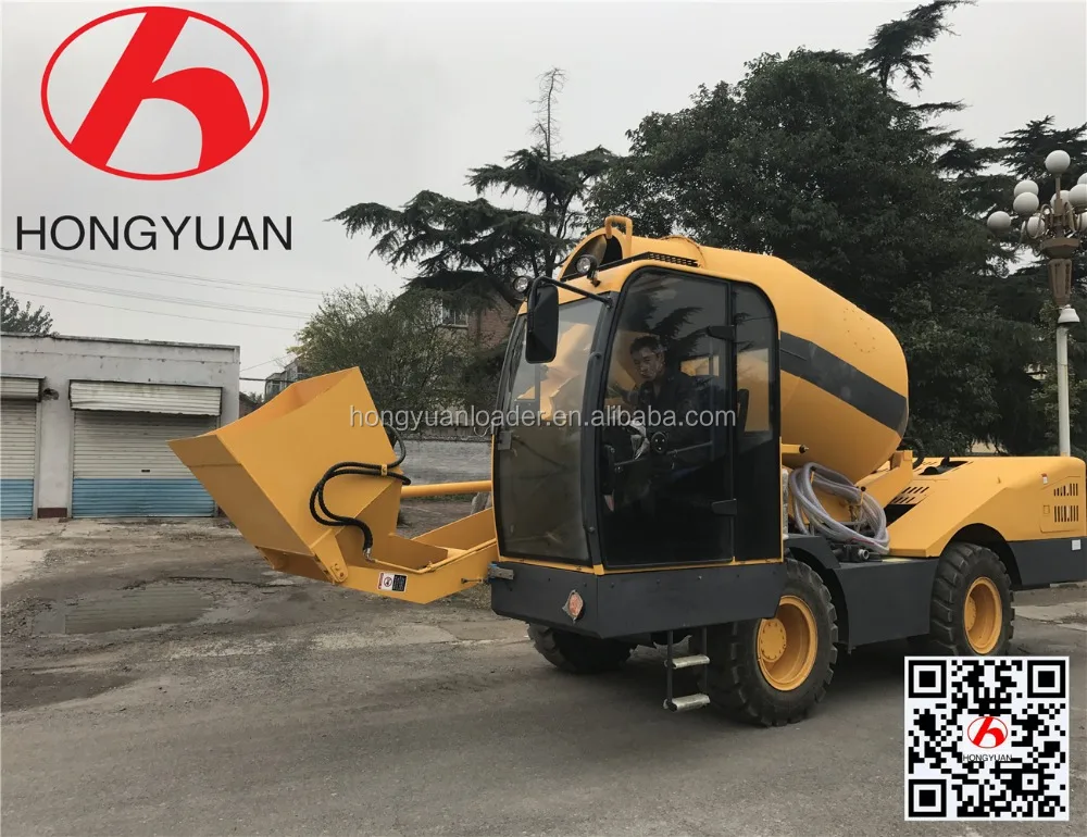 Self loading tow behind concrete mixer, self loader concrete mixer truck