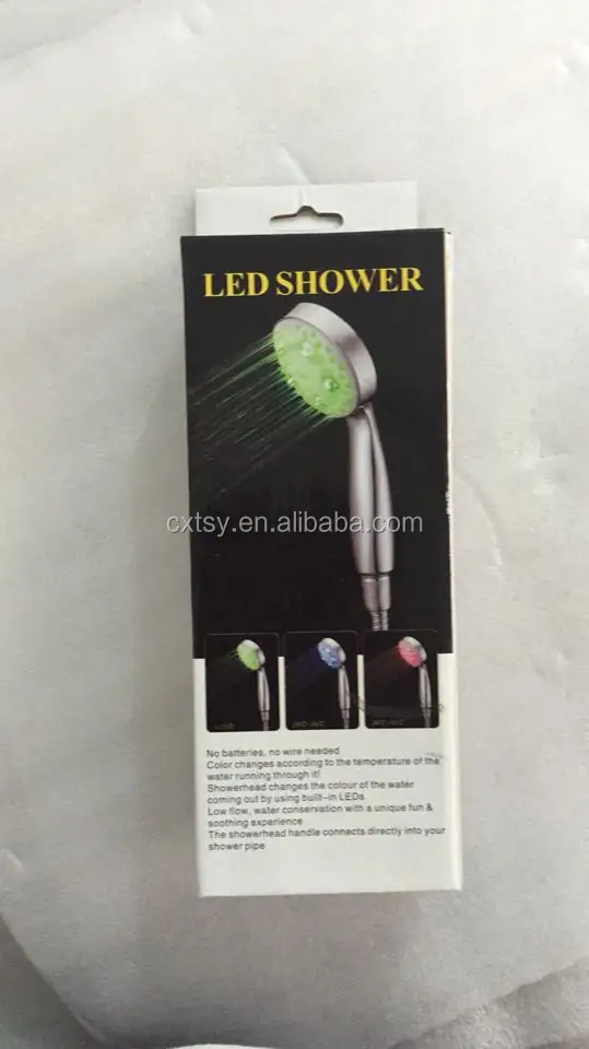 Temperature control LED shower head colorful rain shower for bath