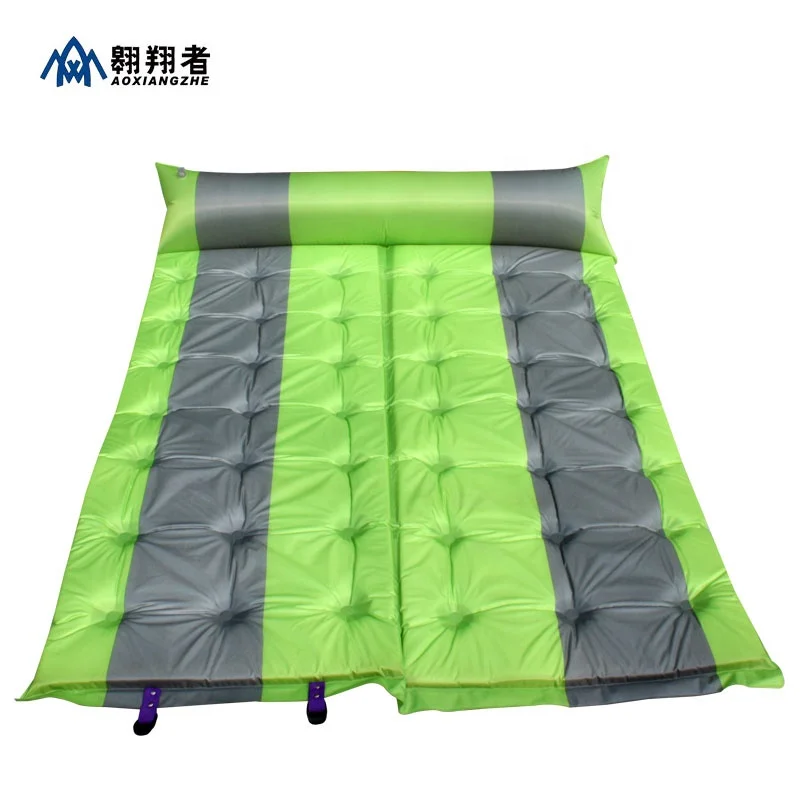Portable 2 person automatic Outdoor self inflating camping mat with pillow