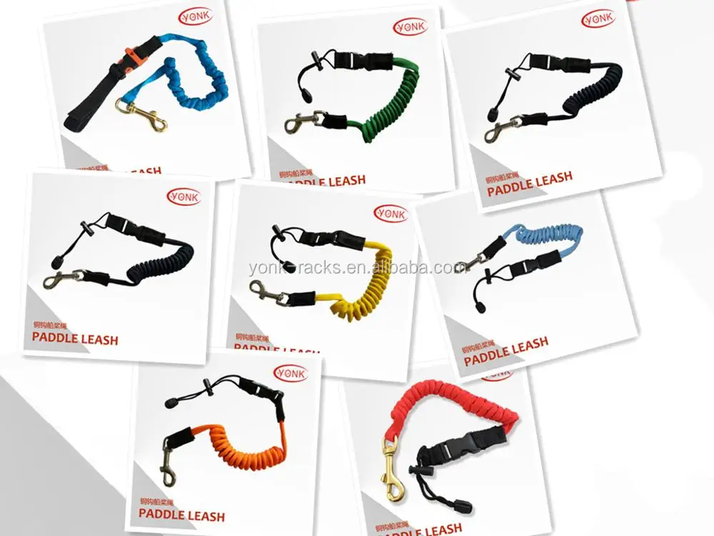 YONK Kayak Accessories  red green blue yellow orange Kayak Paddle Leash with hook