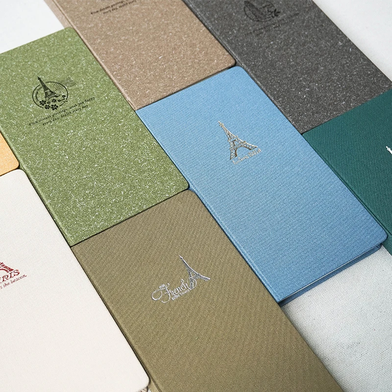 Custom Printing Design Linen Fabric Hardcover Journal Pocket Notebook