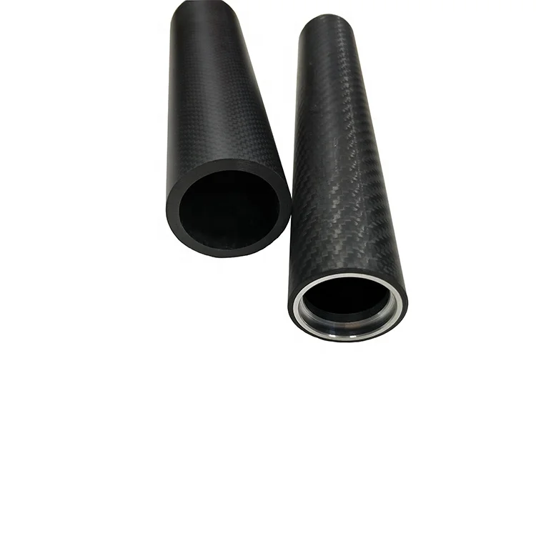 Wholesale customized large diameter glossy twill 3 k full carbon fiber tube