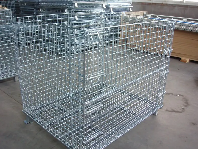 Galvanized Wire Mesh Cage/Wire Container Type Roll Trolley