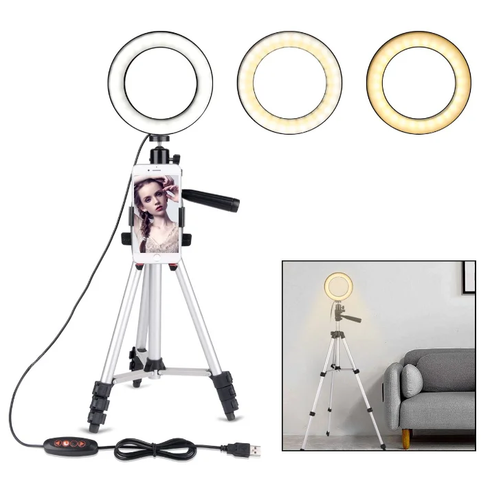 selfie ring light with tripod stand and cell phone holder