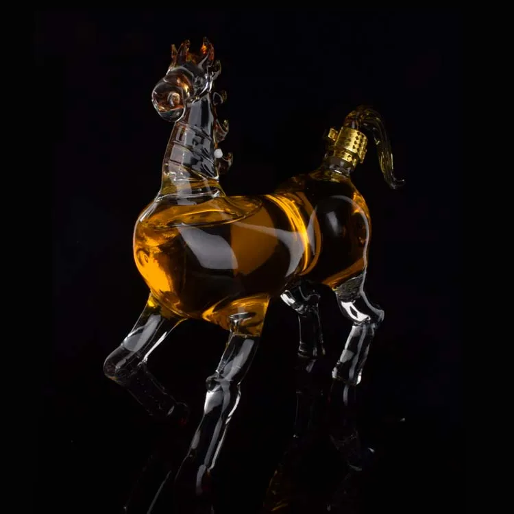 500ml 1000ml Horse Shaped Glass Decanter Animal Shaped Wine Bottle