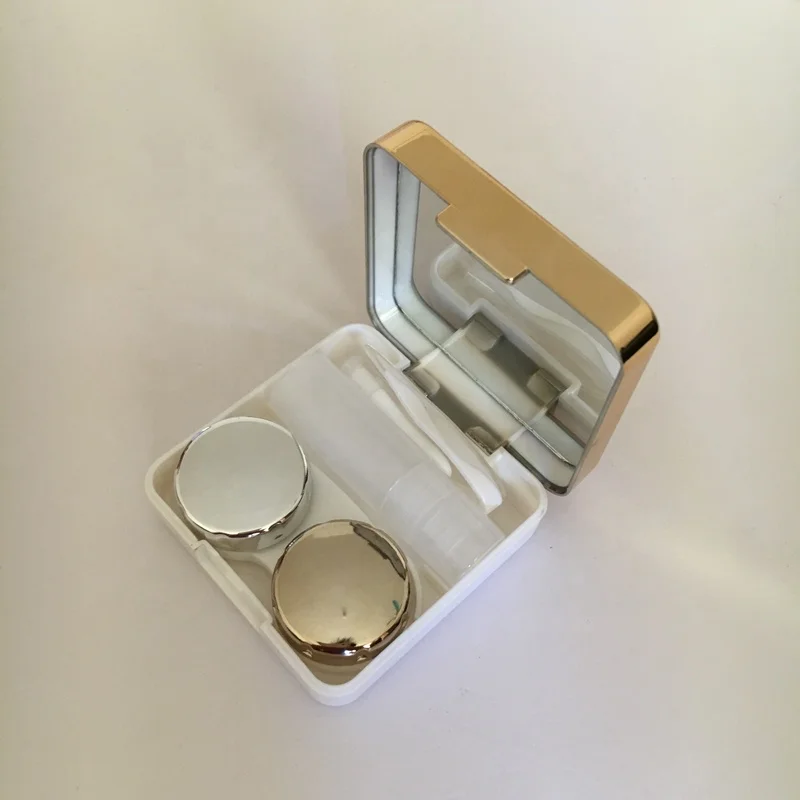 Silver eyekan Luxury contact lens travel case accept LOGO printing on case A-8067