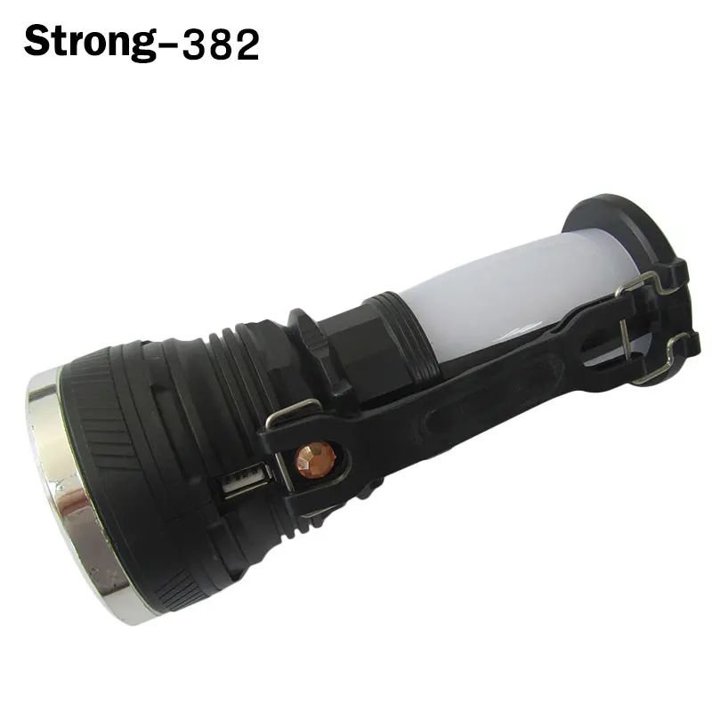 Big power 3W COB mirror handle torch flashlights with AC rechargeable and solar power for emergency