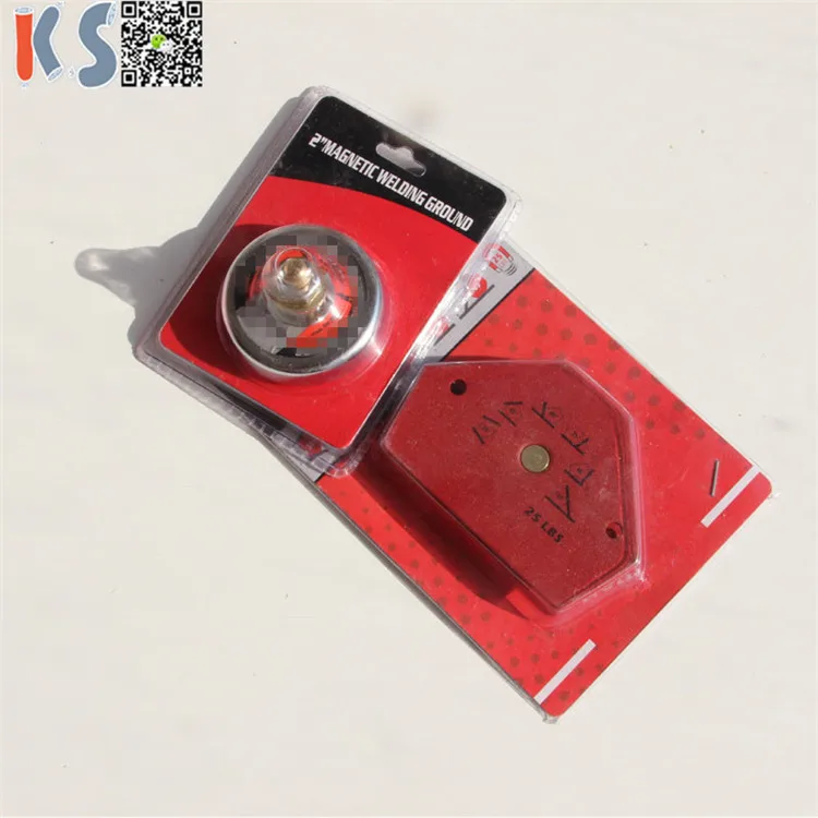 Industrial N35 Grade Neodymium Welding Ground Clamp Gold Coated round Arc Block Shapes with NDFEB Magnets