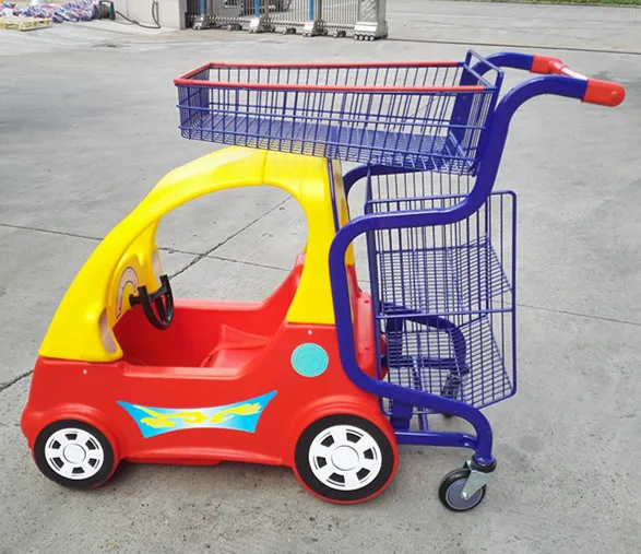 Plastic and metal Kid Supermarket Trolley Cart