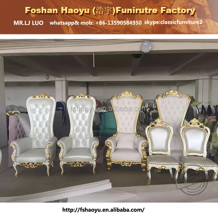 Королевские стулья, роскошные свадебные стулья с высокой спинкой, король и королева, свадебные стулья