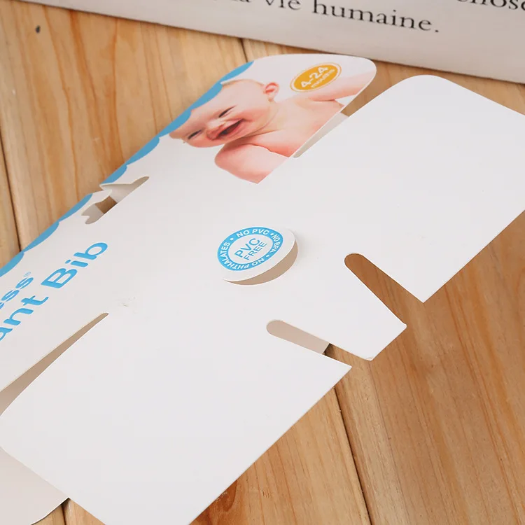 Custom order recyclable paper head cards packing for baby bibs Wholesale paper infant bib packaging card