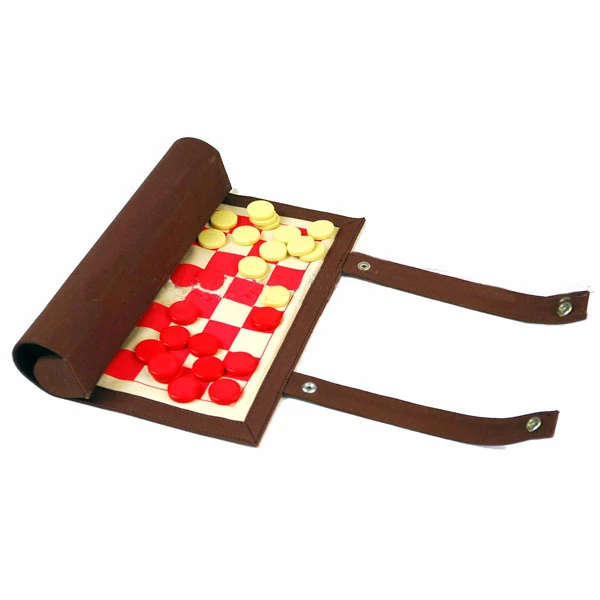 Custom Travel Roll up Chess Game Set Suede Canvas Chess Board Game