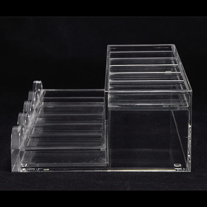 Disposable transparent stand for make up, 4 tiers plastic acrylic high clear wall mount nail polish shelves