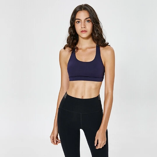 
Custom mesh sexy racer back sports bra for ladies 