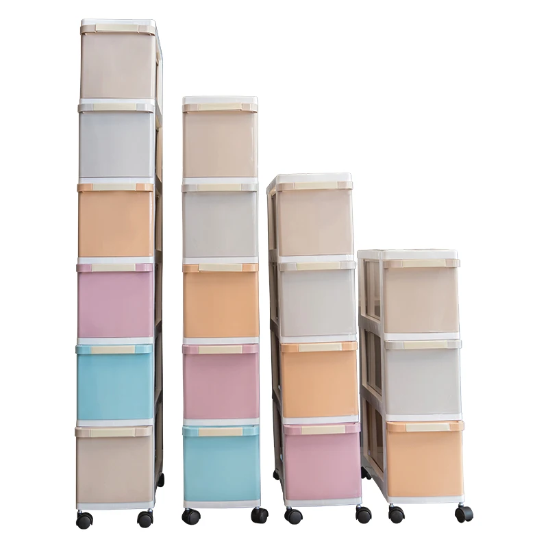 Plastic Storage Drawer Cabinet Snacks Fruits Organizer Office Bedroom Plastic Storage Drawer With Wheels
