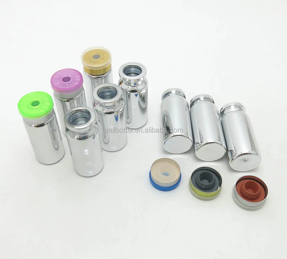 UV color 10ml medicine glass vial bottle with filp off cap/rubber stopper for medicine vaccine container