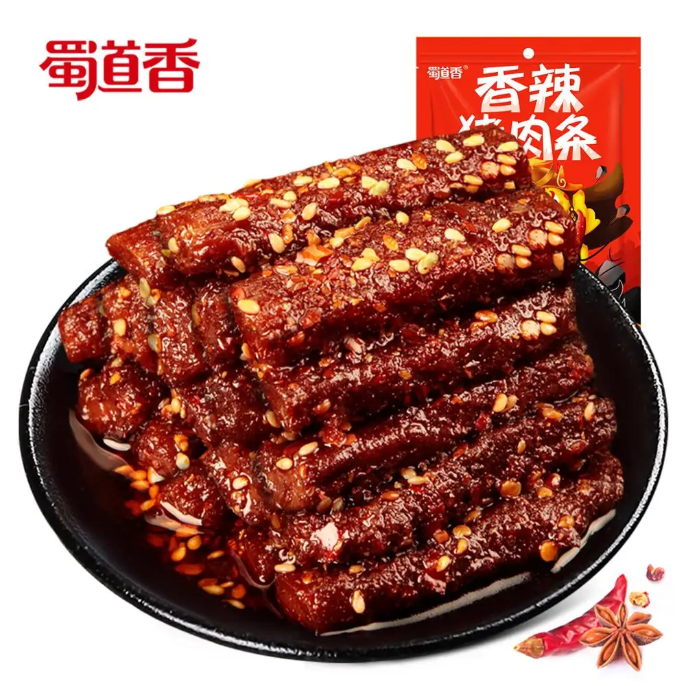 ShuDaoXiang 80g Per Bag 170Bags Per Carton Chinese Spicy Pork Strip Snacks