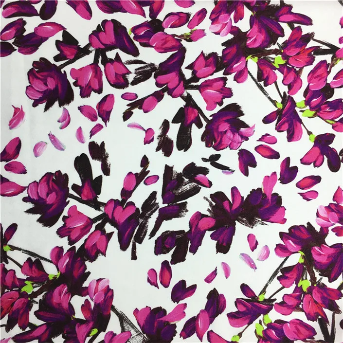 
Factory direct digital printing 30mm heavy stretch crepe de chine silk chiffon fabric for dress 