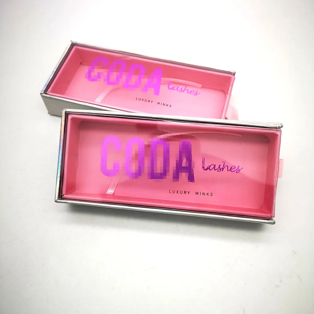 
 Пользовательский слайдер рисунок розовая коробка для ресниц частная этикетка упаковка для ресниц Магнитная  