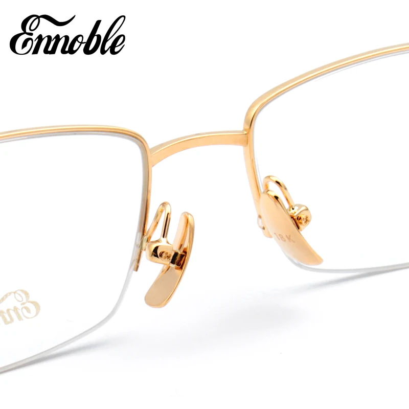 Модные 18K золотые полуочки мужские деловые повседневные оправы для очков EH008