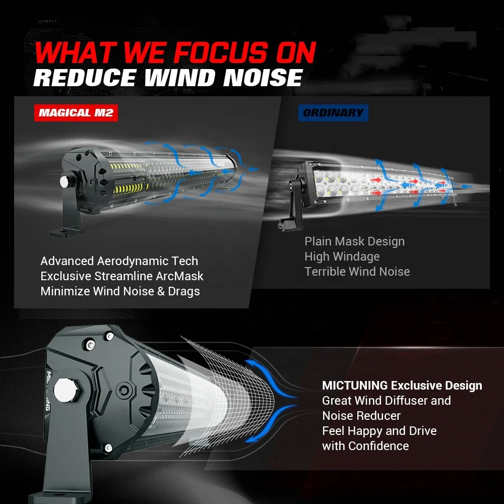 Innovative Streamline ArcMask Design Quad Row 43 Inch Off Road Driving Work Lamp With Mounting Set