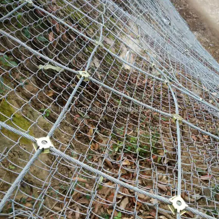 Rope rockfall mesh netting SNS slope protection system rockfall barriers