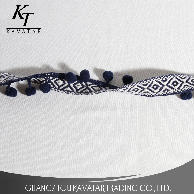 Garment accessories ball fringe trim for decoration,wholesale india pom pom trim